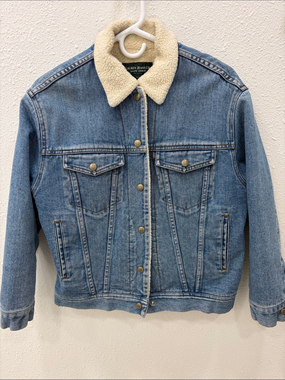 Ralph Lauren Light Blue Denim Jacket with Cream Sherpa Lining